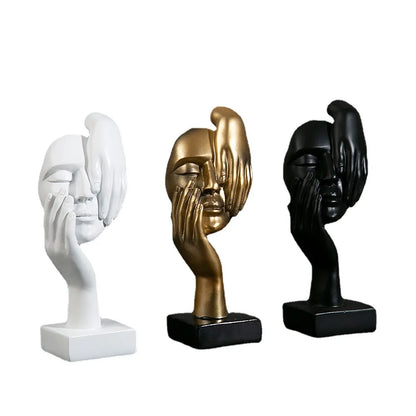 Resin Abstract Mask Statues European Miniature Figurines for Interior Home Office Study Desktop Figure Ornament Decor Gift