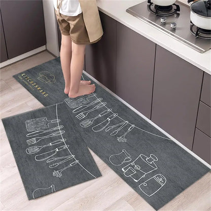 Kitchen Floor Mat Bedroom Living Room Long Bedside Area Rug Hallway Soft Washable Carpet Anti Slip Bathroom Entrance Doormat