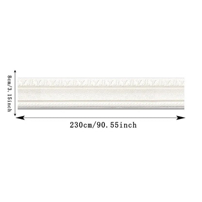 Self Adhesive 3DWall Sticker Baseboard Decorative Strip Edge Sealing Wall Enclosure Frame Plastic Waterproof Waistline Baseboard